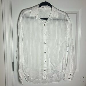 72% Viscose Bella Dahl White Button Down Blouse Size Small
